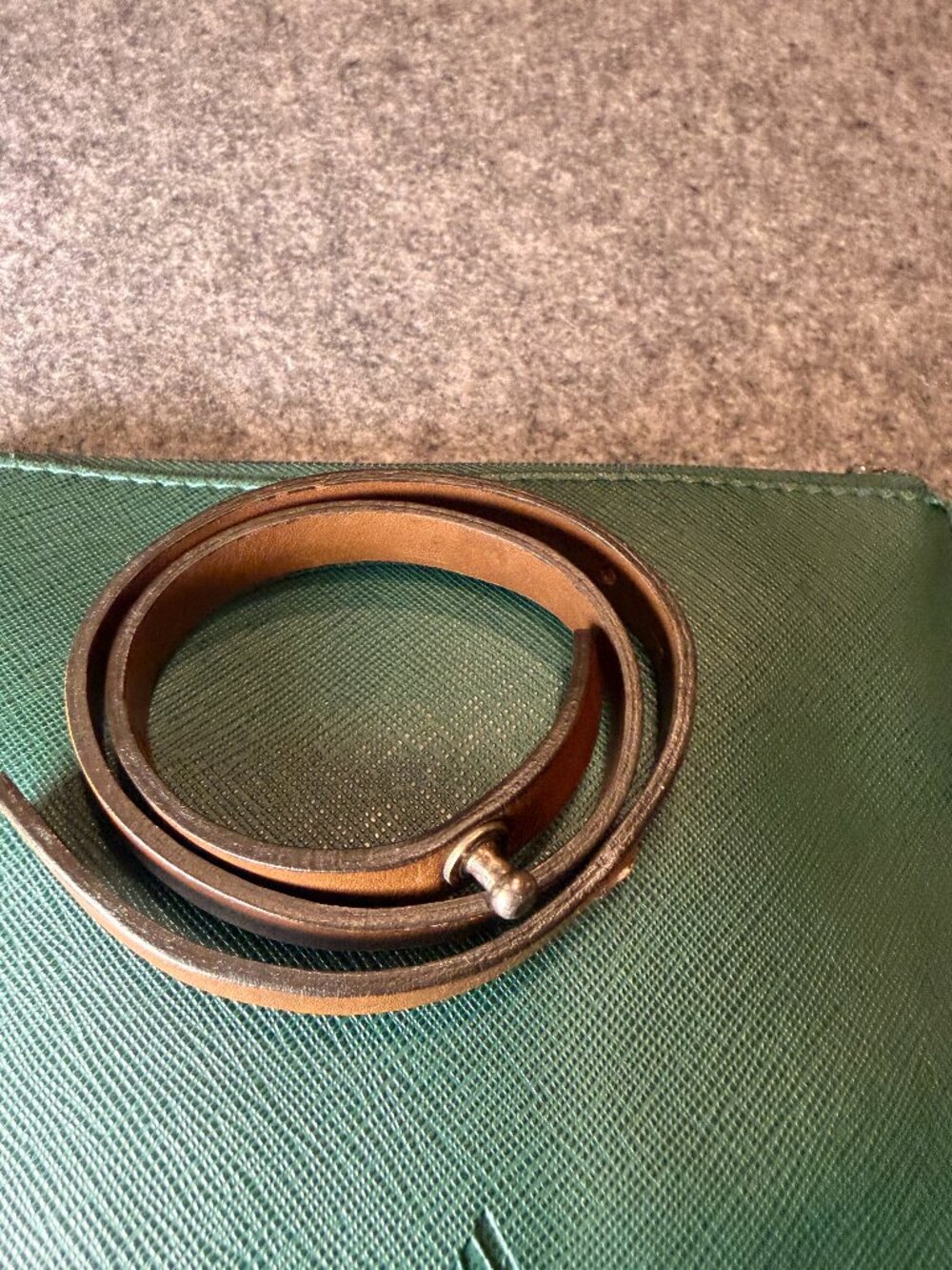 Marni Brown Leather Wrap Bracelet Logo Stud Designer Unisex
